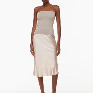 Babaton midi satin slip skirt